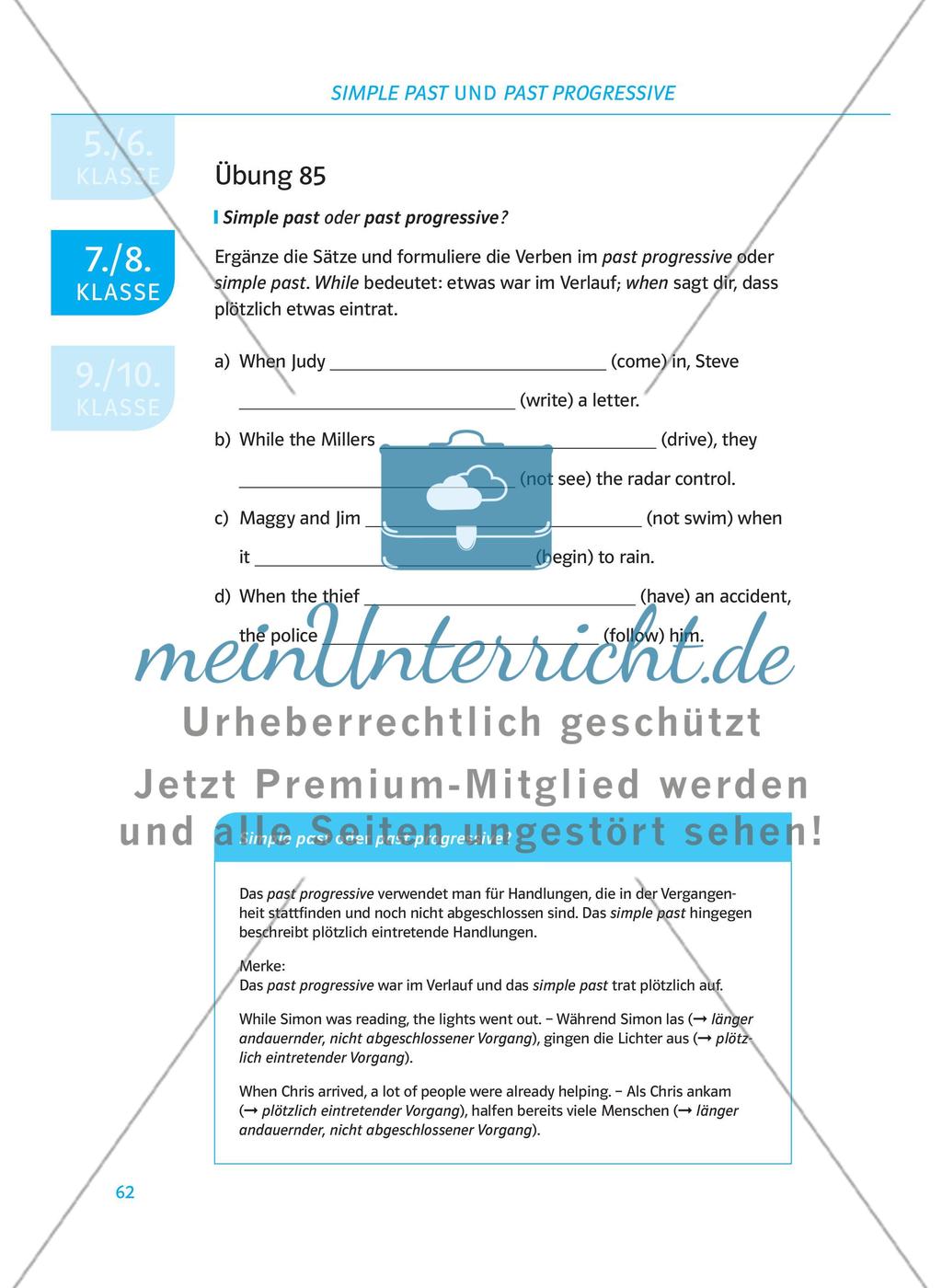 Simple past und past progressive Preview 10