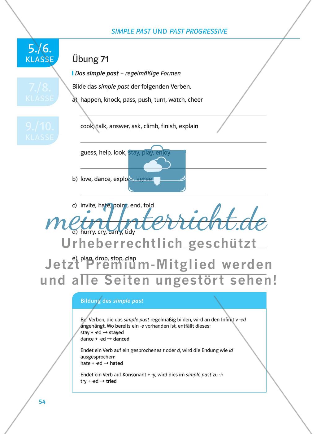 Simple past und past progressive Preview 2