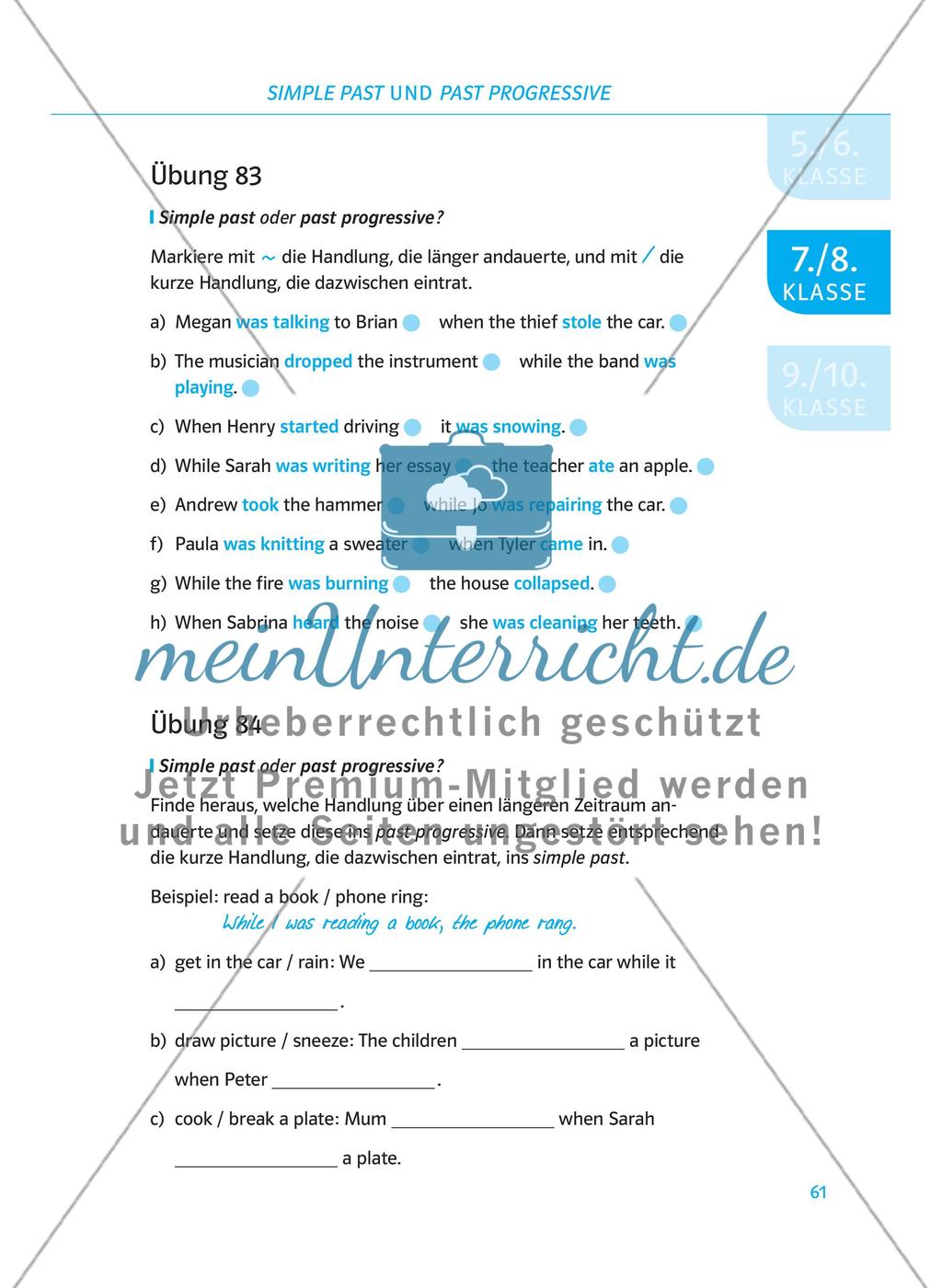 Simple past und past progressive Preview 9