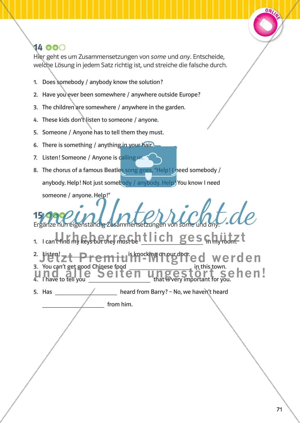 Nomen, Pronomen und Begleiter Preview 18