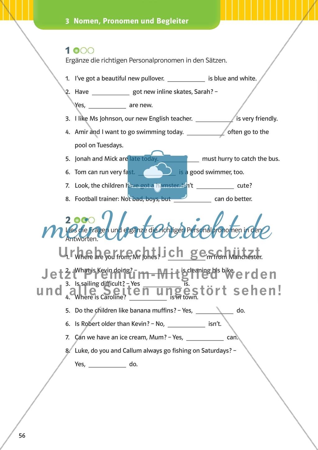 Nomen, Pronomen und Begleiter Preview 3