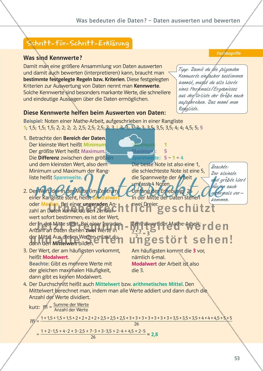 Daten auswerten und bewerten — Statistik Preview 10