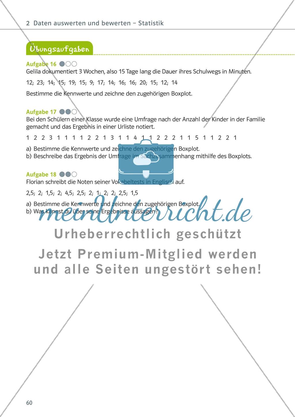 Daten auswerten und bewerten — Statistik Preview 17