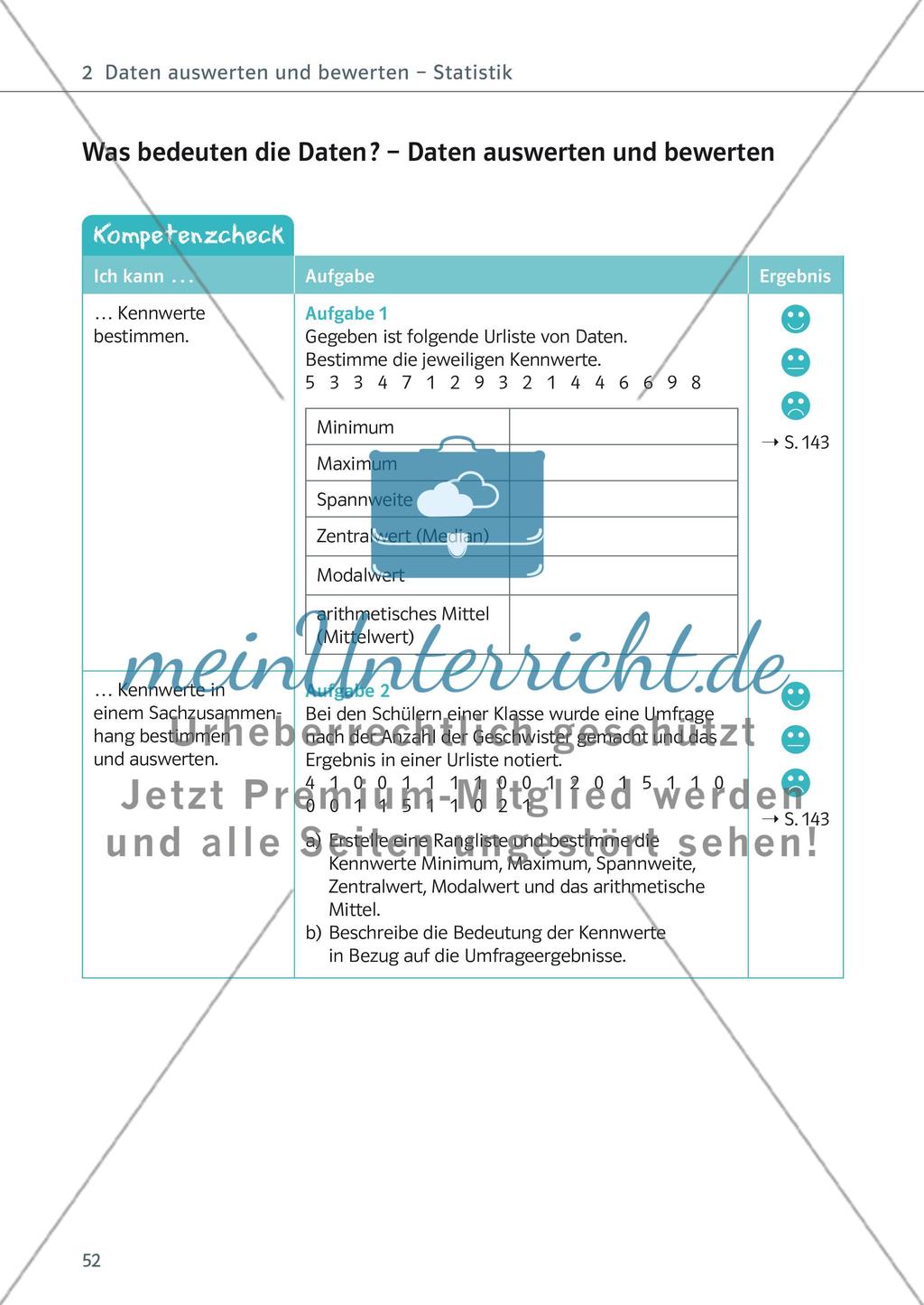 Daten auswerten und bewerten — Statistik Preview 9