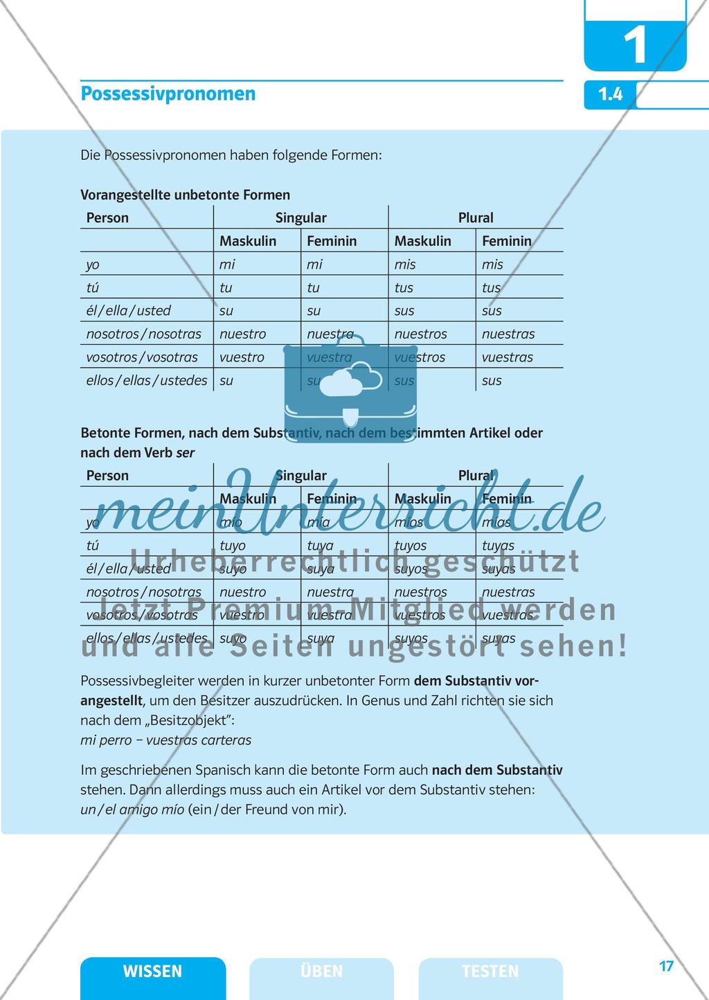 Substantive, Artikel und Pronomen Preview 10