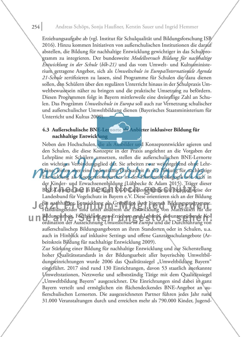 Inklusive Bildungsorte für nachhaltige Entwicklung: Voraussetzungen, Potenziale und Konzepte einer erfolgreichen Implementierung eines erfolgversprechenden Ansatzes an außerschulischen Lernorten Preview 10