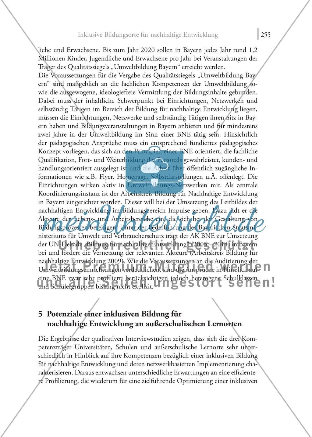 Inklusive Bildungsorte für nachhaltige Entwicklung: Voraussetzungen, Potenziale und Konzepte einer erfolgreichen Implementierung eines erfolgversprechenden Ansatzes an außerschulischen Lernorten Preview 11