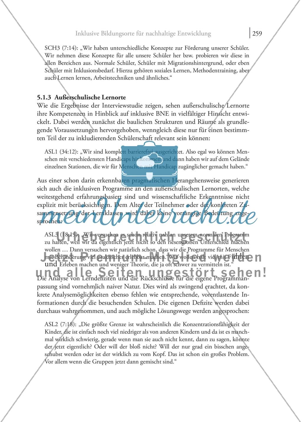 Inklusive Bildungsorte für nachhaltige Entwicklung: Voraussetzungen, Potenziale und Konzepte einer erfolgreichen Implementierung eines erfolgversprechenden Ansatzes an außerschulischen Lernorten Preview 15