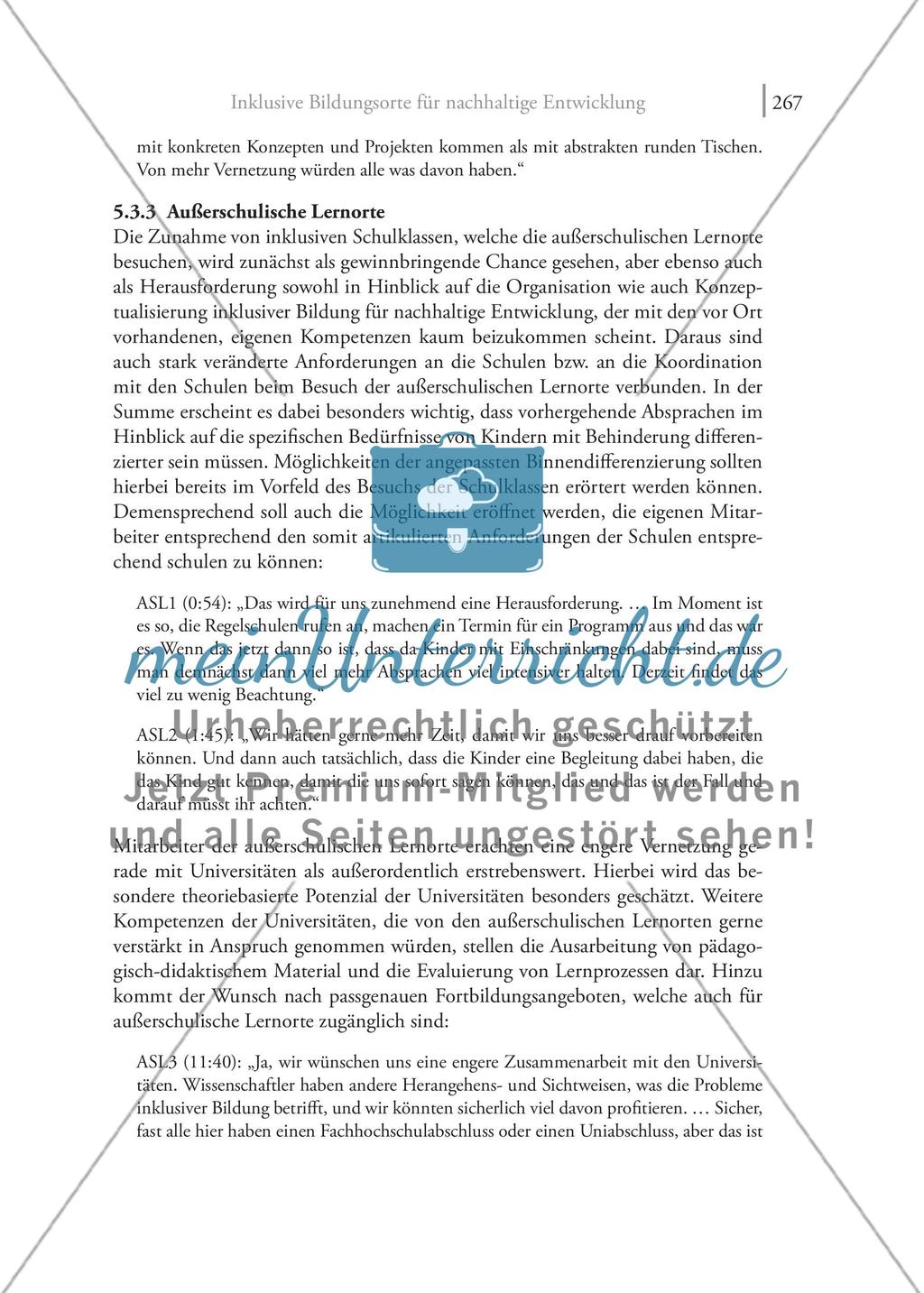 Inklusive Bildungsorte für nachhaltige Entwicklung: Voraussetzungen, Potenziale und Konzepte einer erfolgreichen Implementierung eines erfolgversprechenden Ansatzes an außerschulischen Lernorten Preview 23