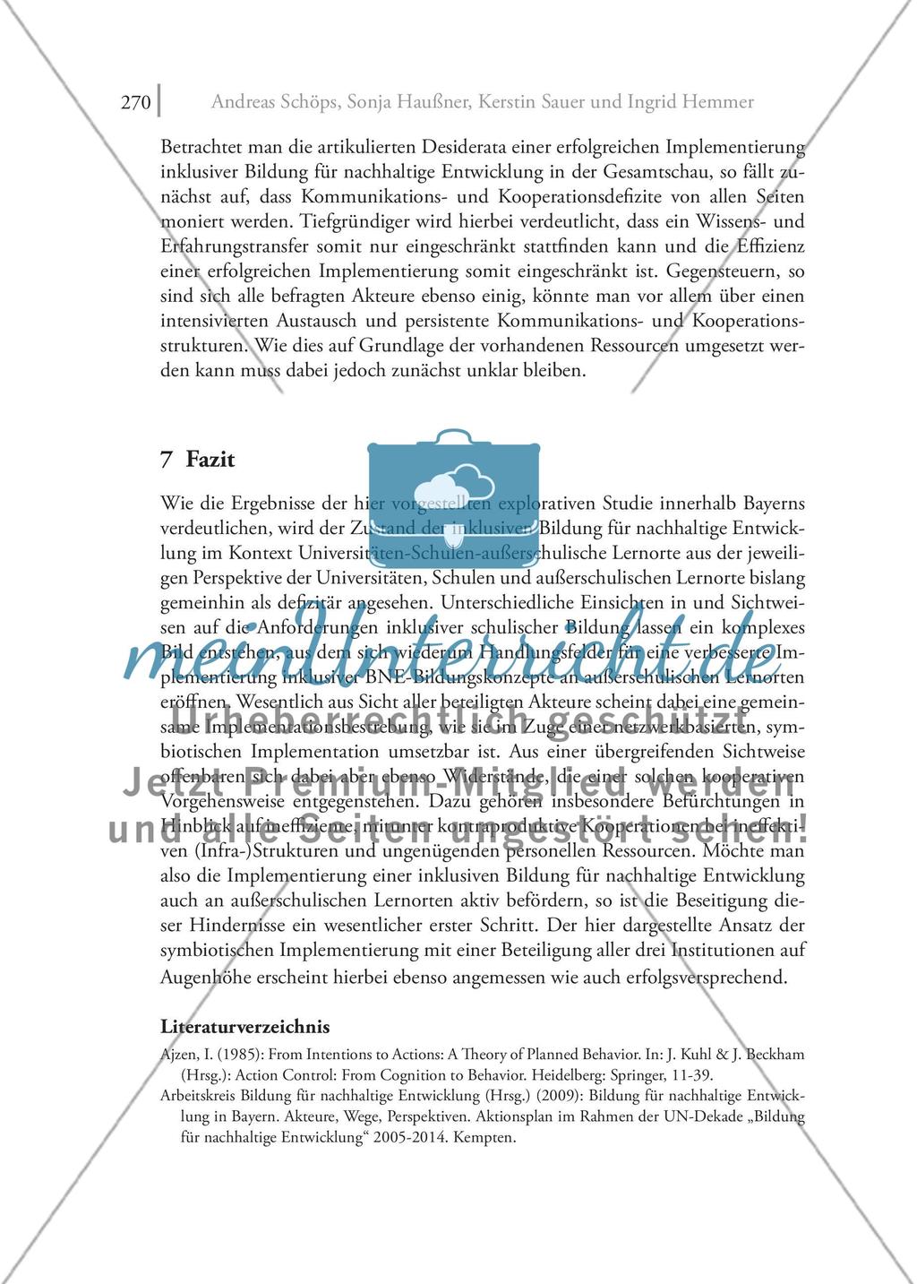 Inklusive Bildungsorte für nachhaltige Entwicklung: Voraussetzungen, Potenziale und Konzepte einer erfolgreichen Implementierung eines erfolgversprechenden Ansatzes an außerschulischen Lernorten Preview 26