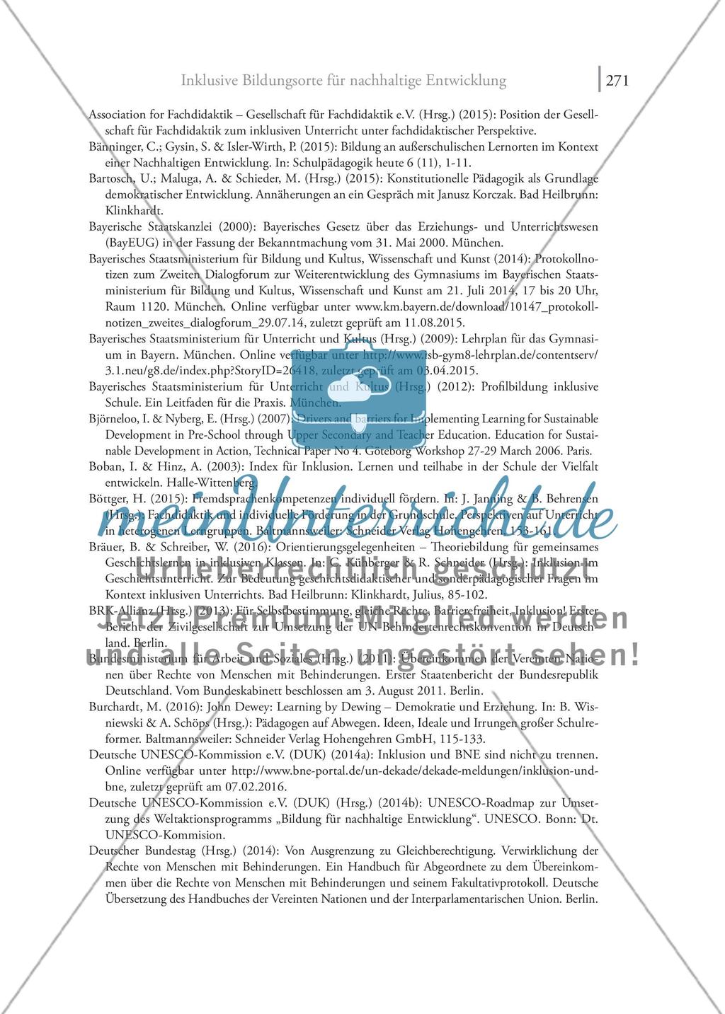 Inklusive Bildungsorte für nachhaltige Entwicklung: Voraussetzungen, Potenziale und Konzepte einer erfolgreichen Implementierung eines erfolgversprechenden Ansatzes an außerschulischen Lernorten Preview 27