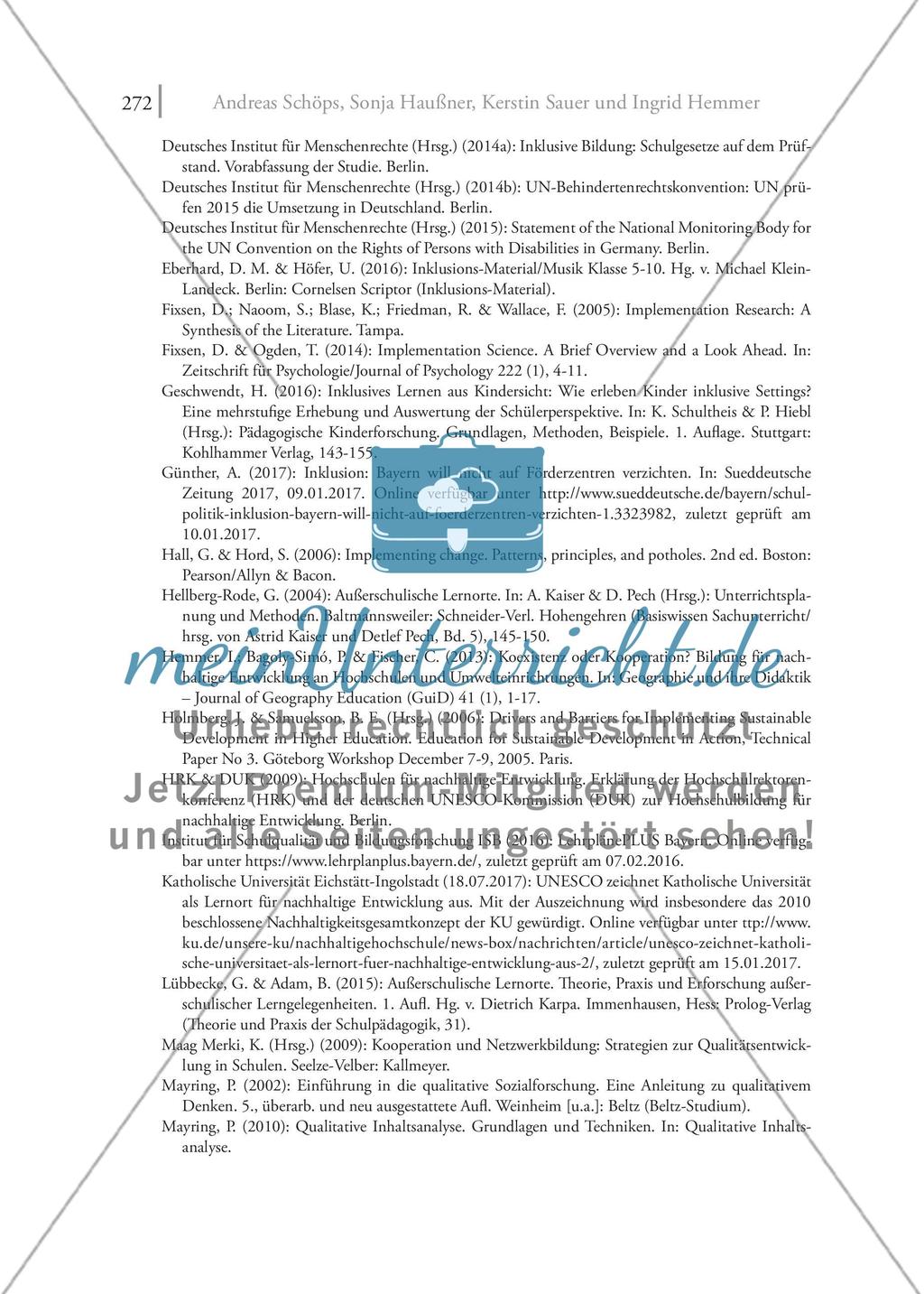 Inklusive Bildungsorte für nachhaltige Entwicklung: Voraussetzungen, Potenziale und Konzepte einer erfolgreichen Implementierung eines erfolgversprechenden Ansatzes an außerschulischen Lernorten Preview 28