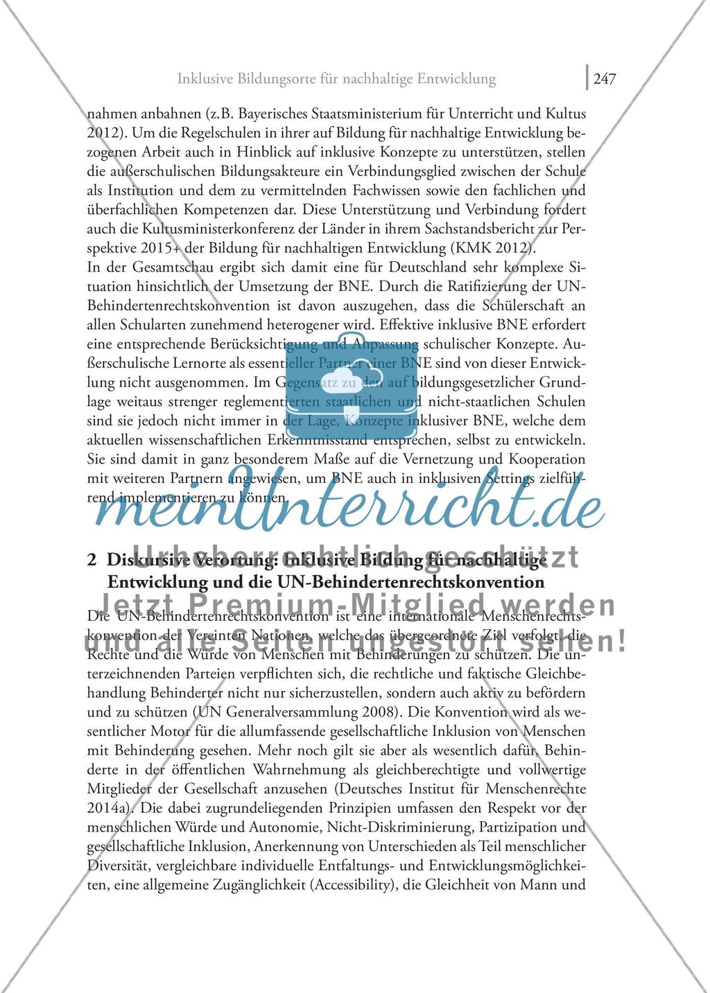 Inklusive Bildungsorte für nachhaltige Entwicklung: Voraussetzungen, Potenziale und Konzepte einer erfolgreichen Implementierung eines erfolgversprechenden Ansatzes an außerschulischen Lernorten Preview 3