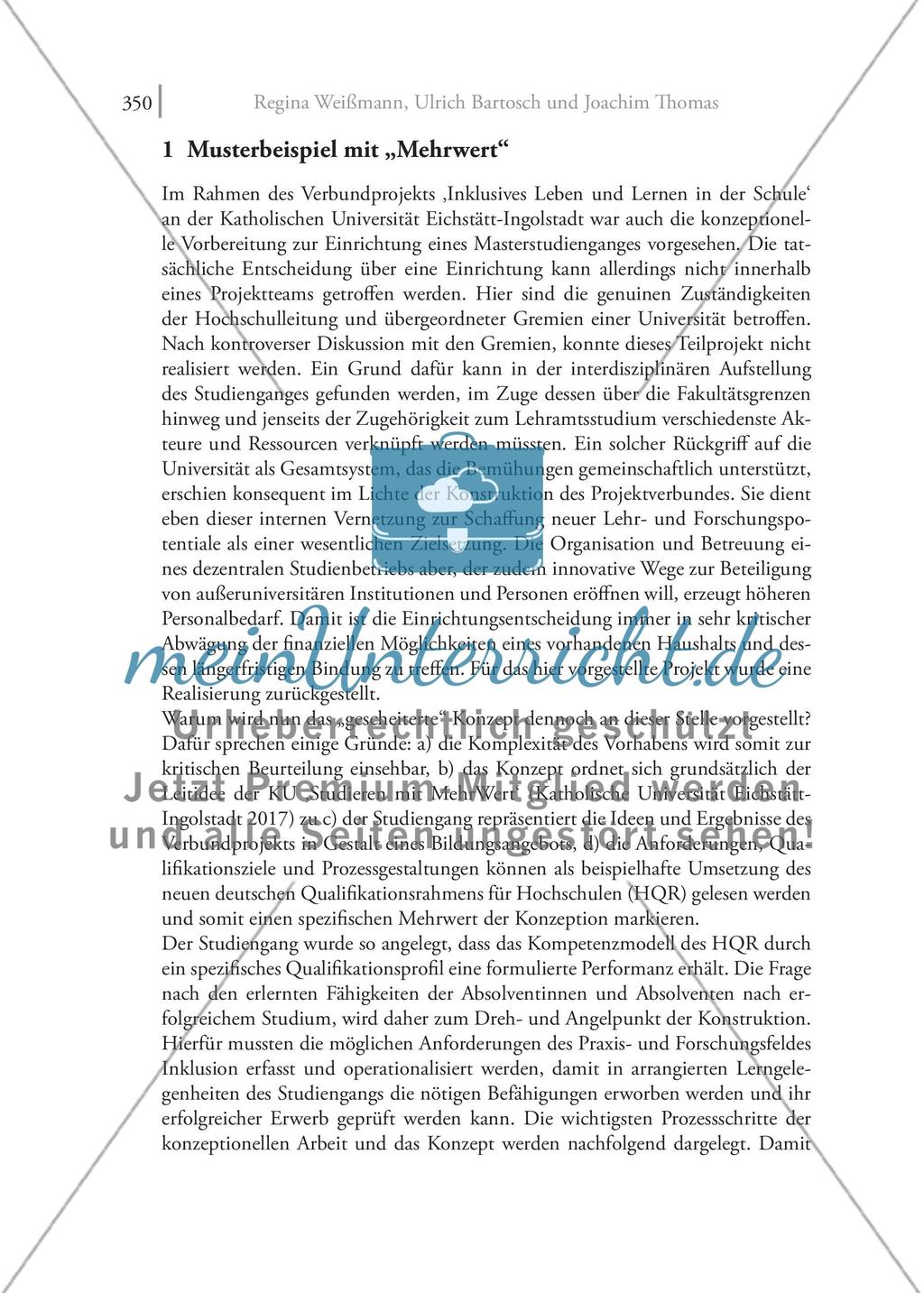 Inklusion auf Master-Niveau Die Konzeption eines kompetenzorientiert ausgerichteten Studiengangs ‚Inklusives Leben und Lernen‘ Preview 2