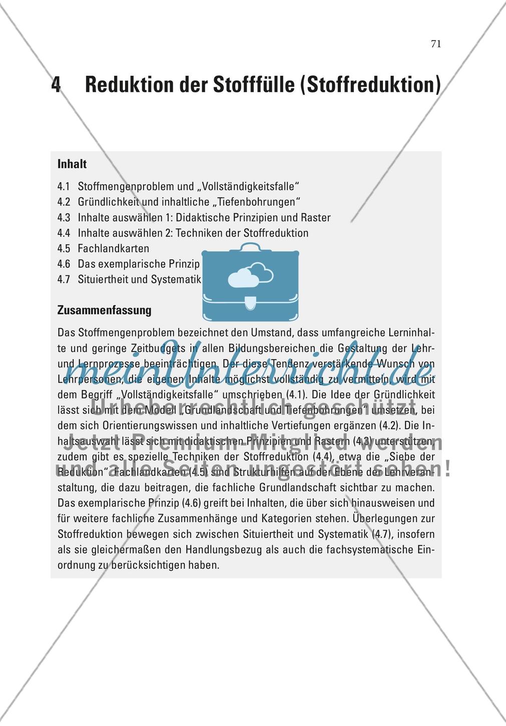 Reduktion der Stofffülle (Stoffreduktion) Preview 1