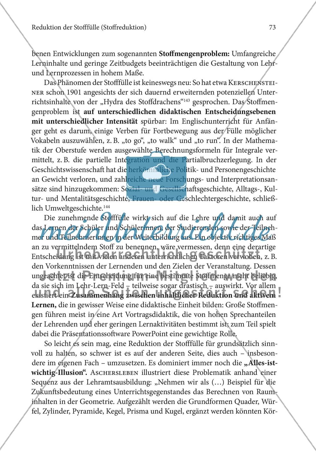 Reduktion der Stofffülle (Stoffreduktion) Preview 3