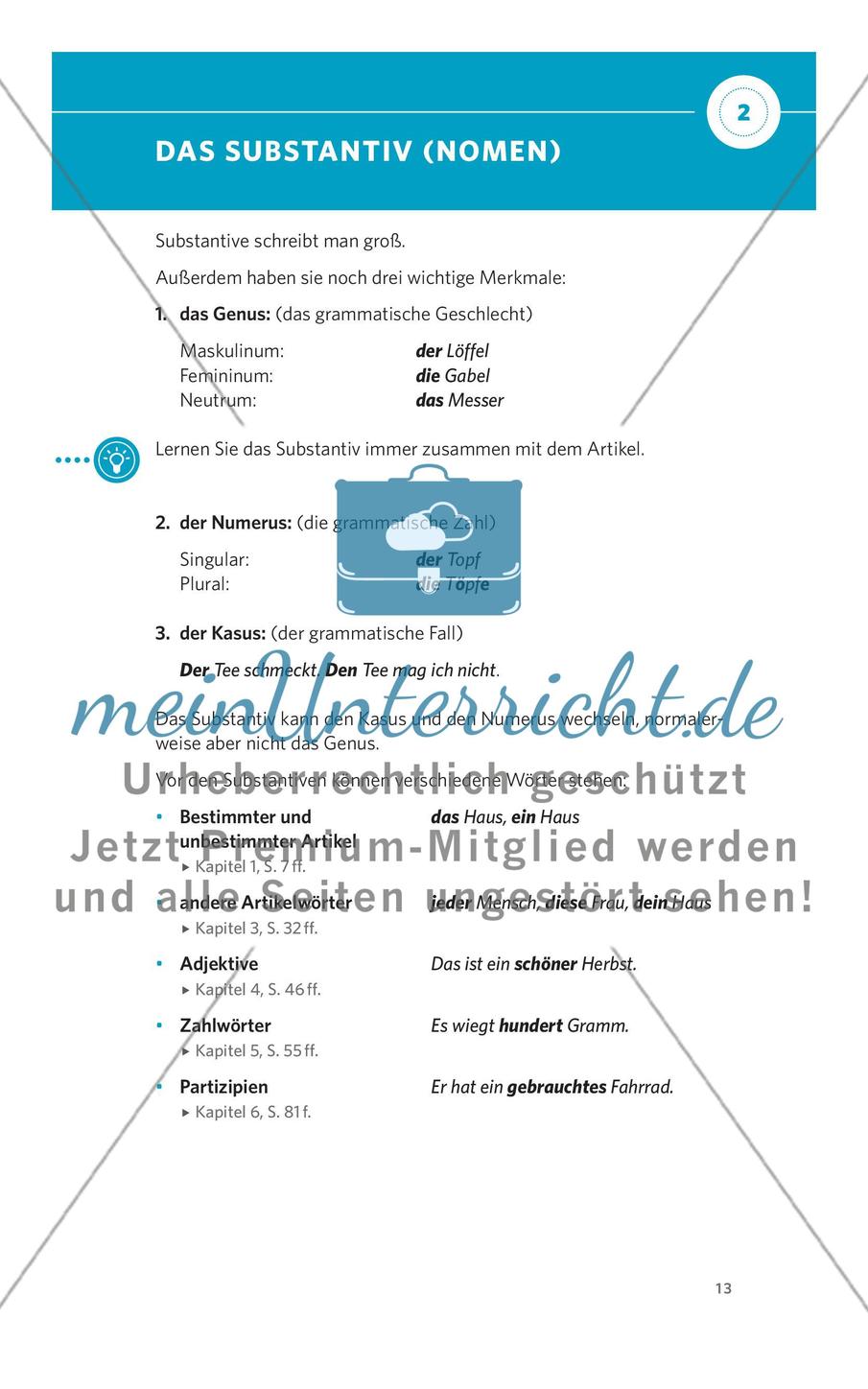 Das Substantiv (Nomen) Preview 1