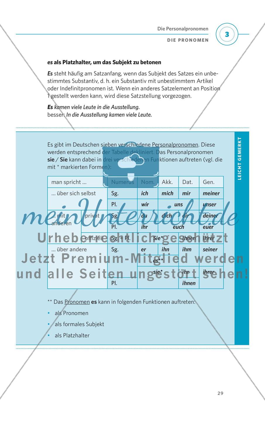 Die Pronomen Preview 4