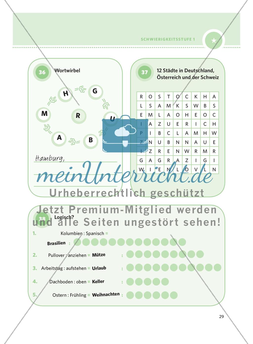 250 Rätsel DaF – Schwierigkeitsstufe 1: Teil 2 Preview 5