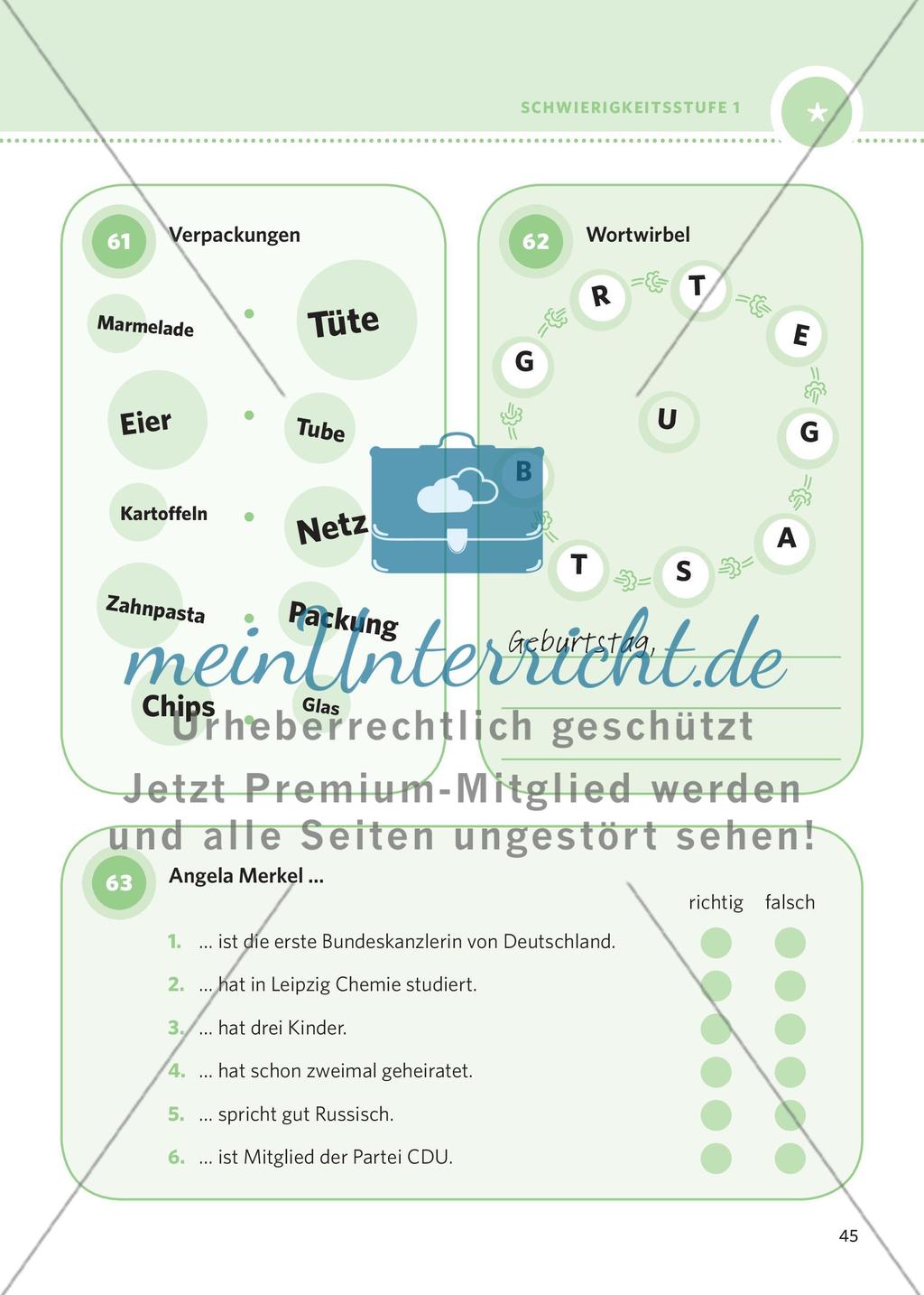 250 Rätsel DaF – Schwierigkeitsstufe 1: Teil 3 Preview 1