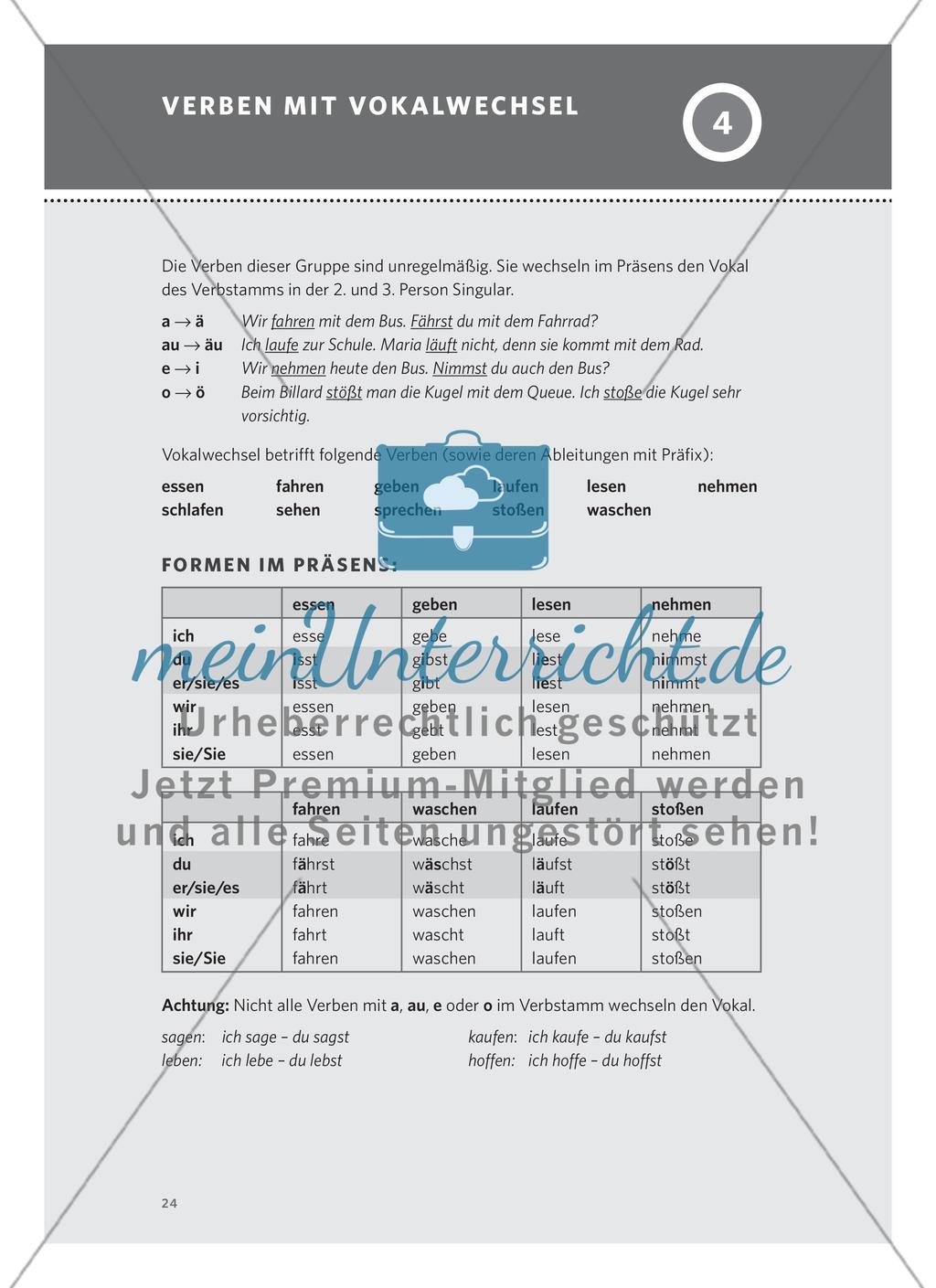 Verben mit Vokalwechsel Preview 1