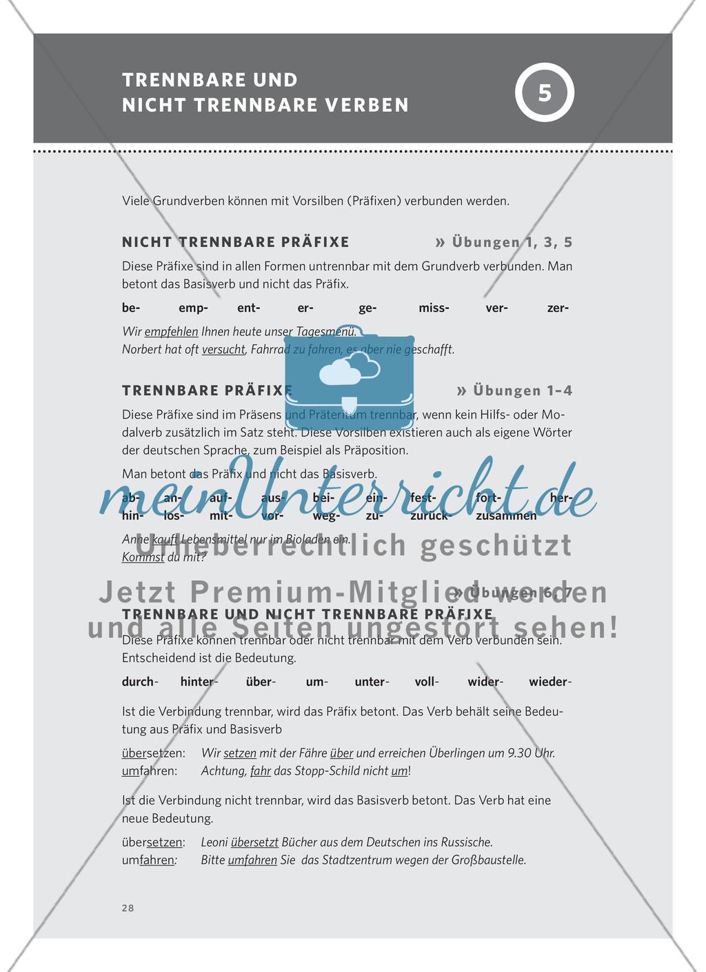 Trennbare und nicht trennbare Verben Preview 1