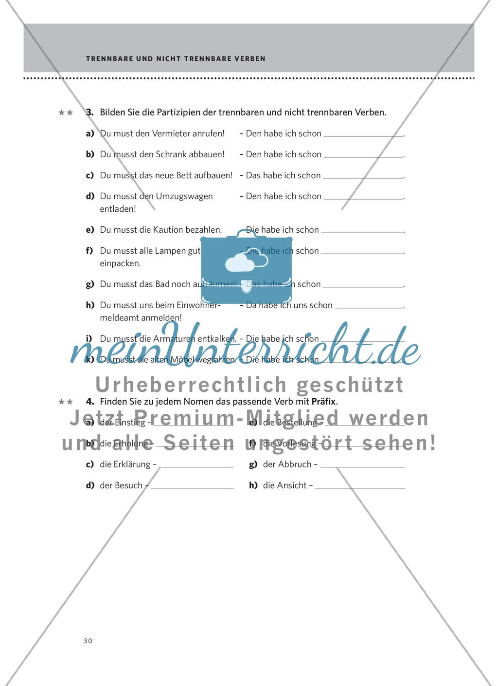 Trennbare und nicht trennbare Verben Preview 3