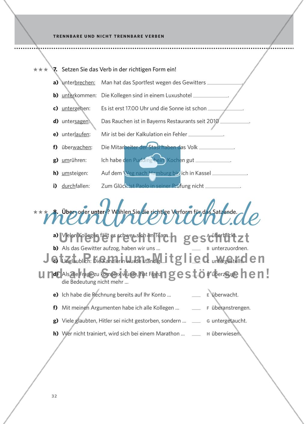 Trennbare und nicht trennbare Verben Preview 5