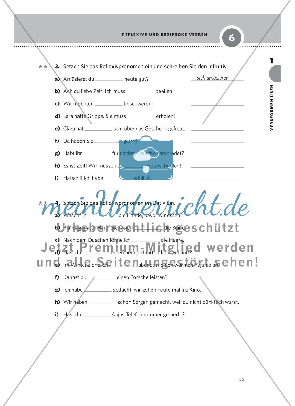 Reflexive und reziproke Verben Preview 3