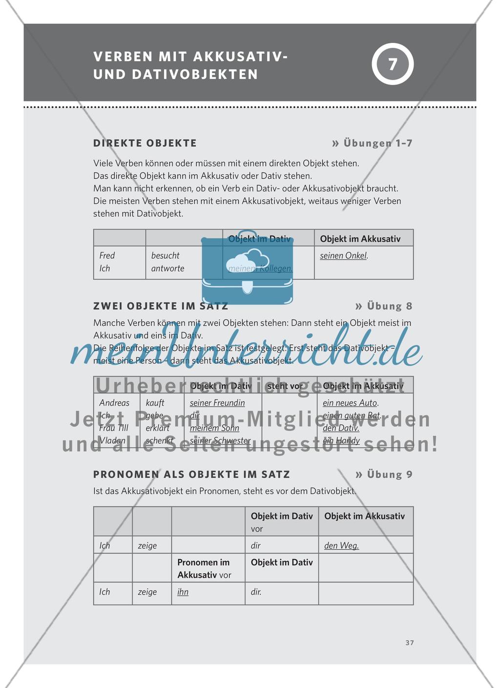 Verben mit Akkusativ- und Dativobjekten Preview 1