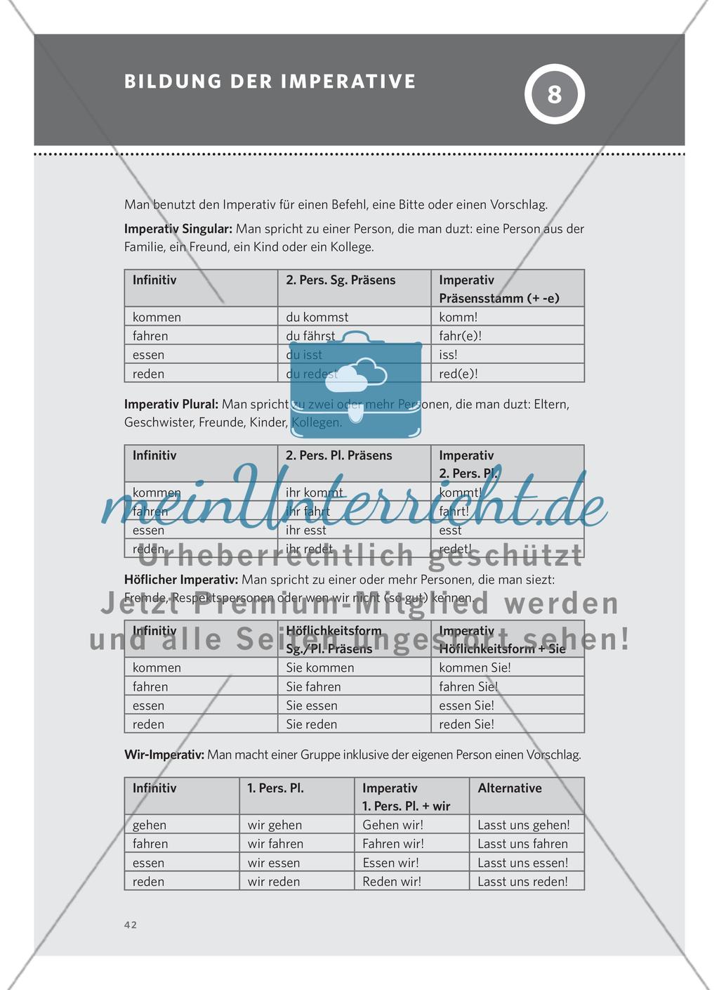 Bildung der Imperative Preview 1