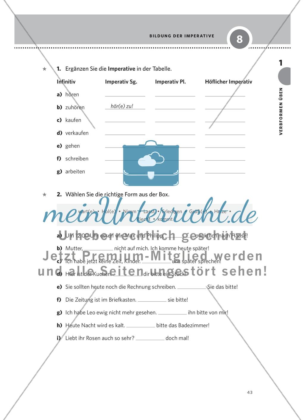 Bildung der Imperative Preview 2