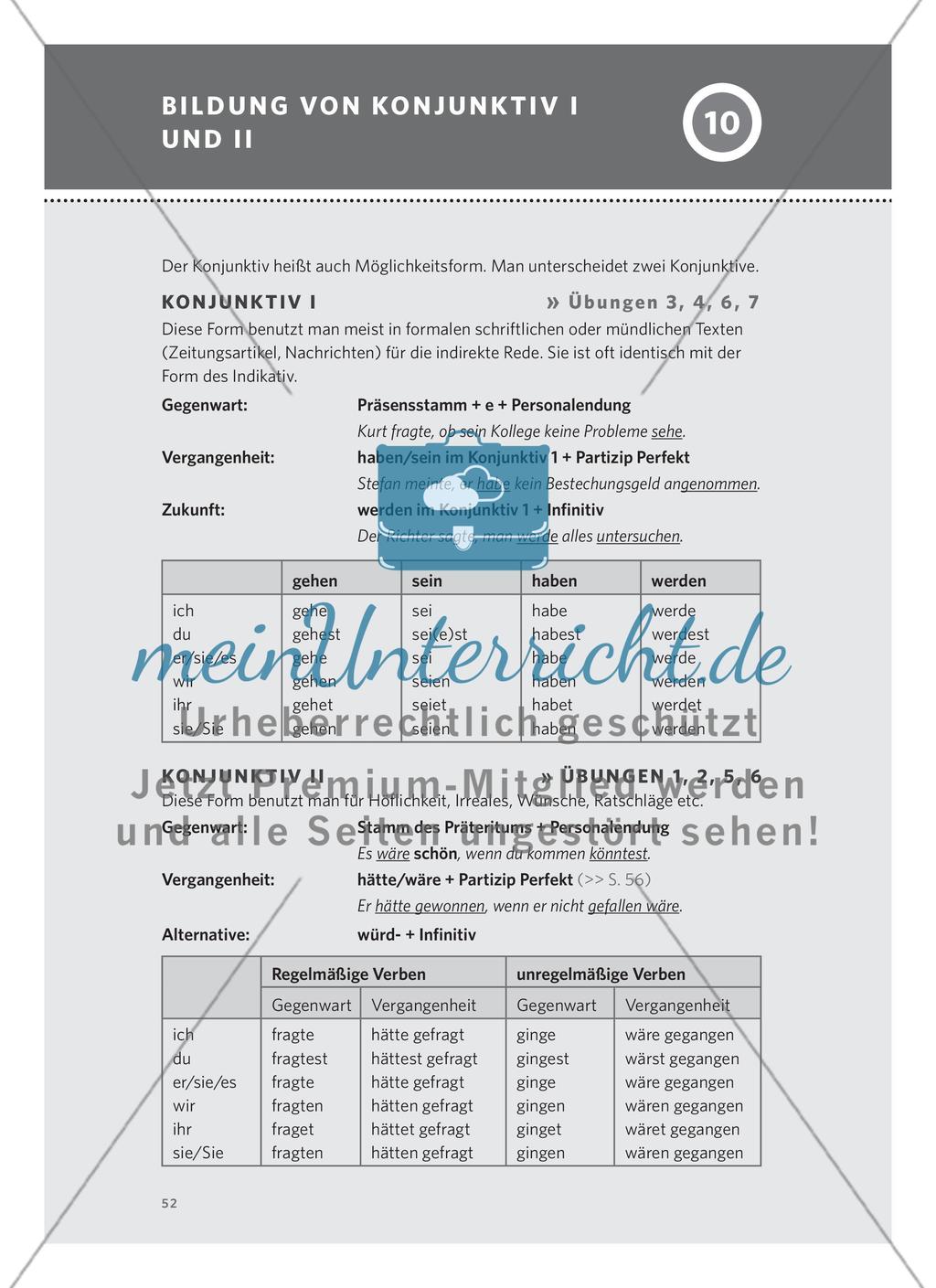 Bildung von Konjunktiv I und II Preview 1