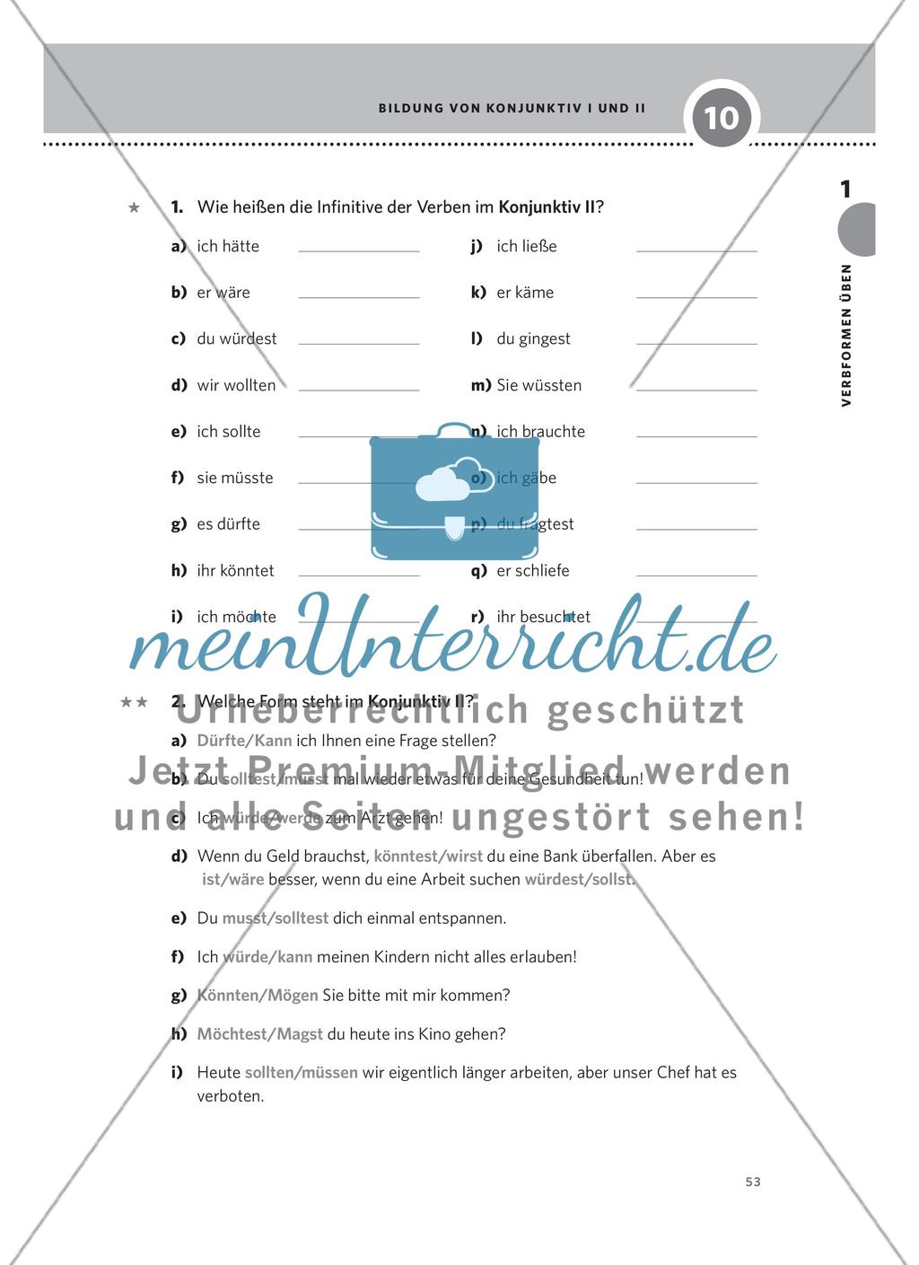Bildung von Konjunktiv I und II Preview 2