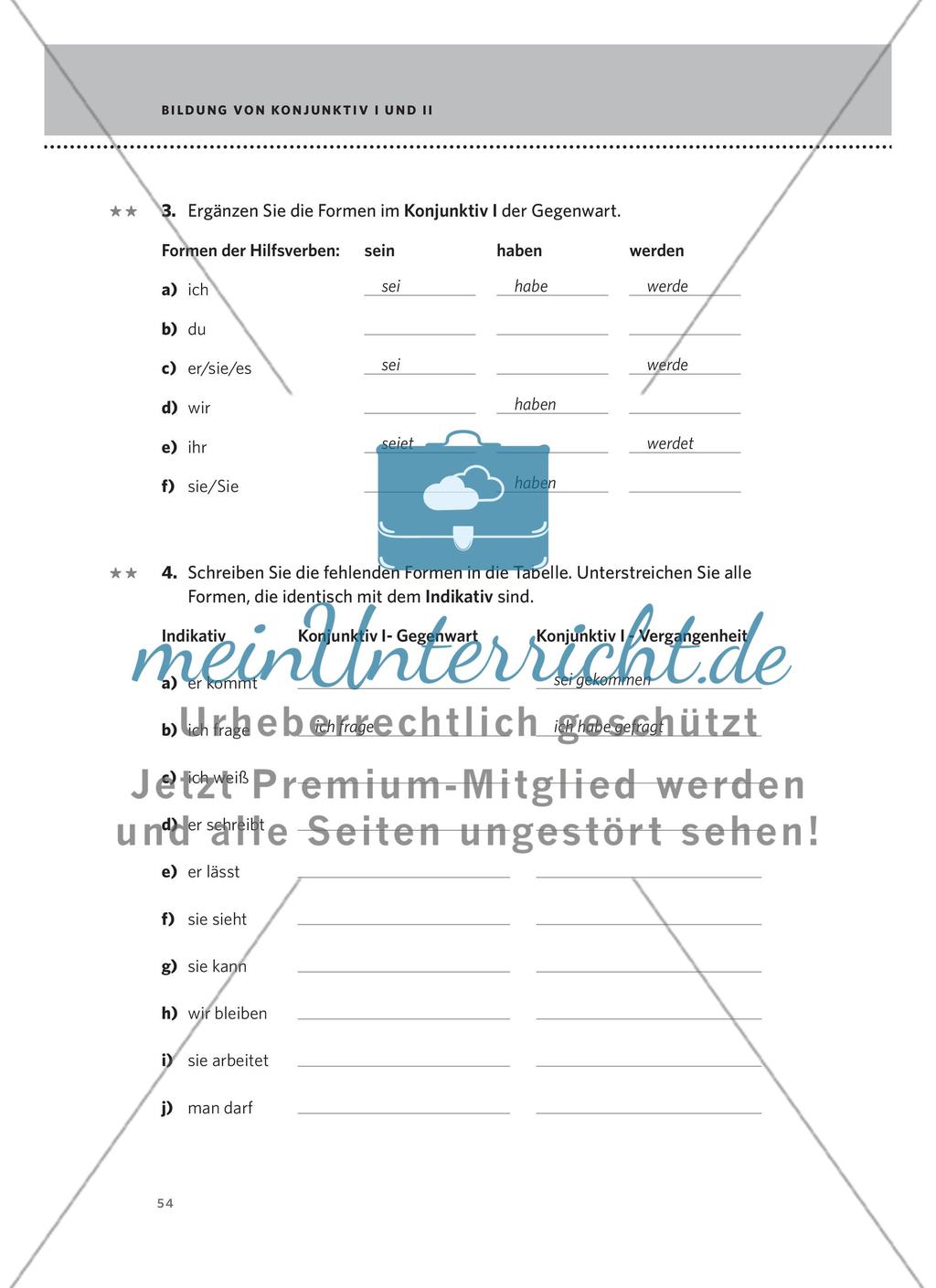 Bildung von Konjunktiv I und II Preview 3