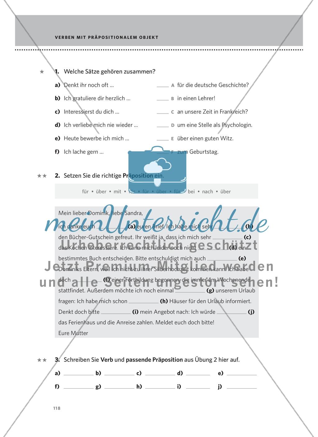 Verben mit präpositionalem Objekt Preview 2