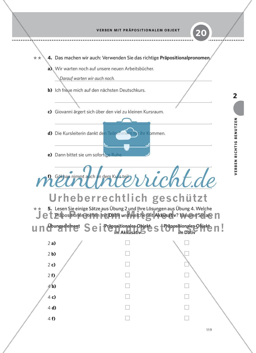 Verben mit präpositionalem Objekt Preview 3