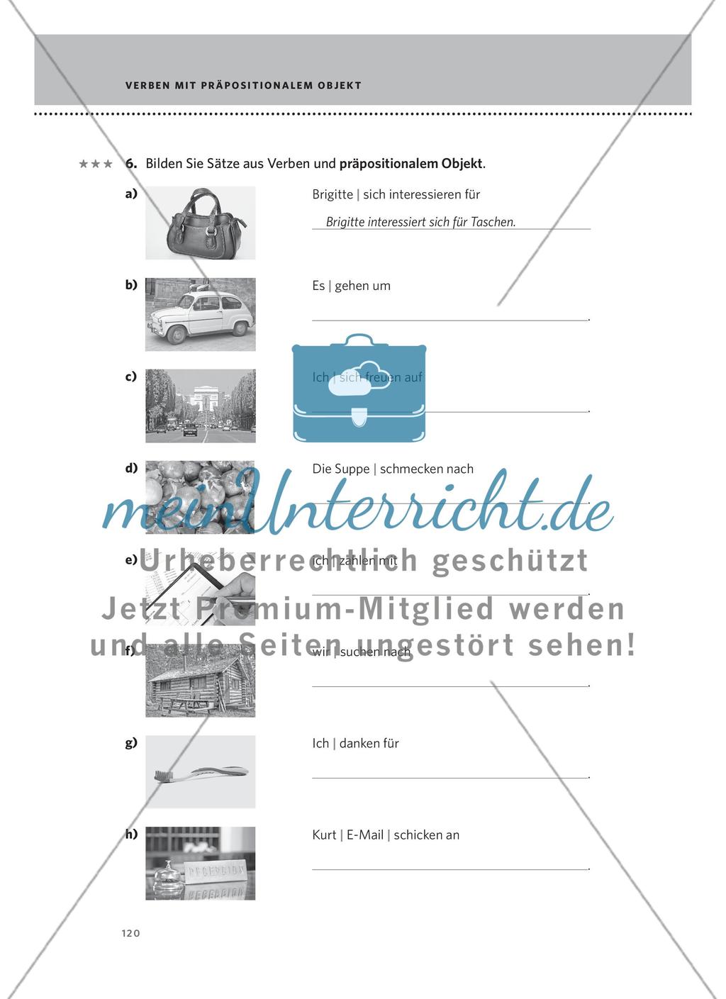 Verben mit präpositionalem Objekt Preview 4