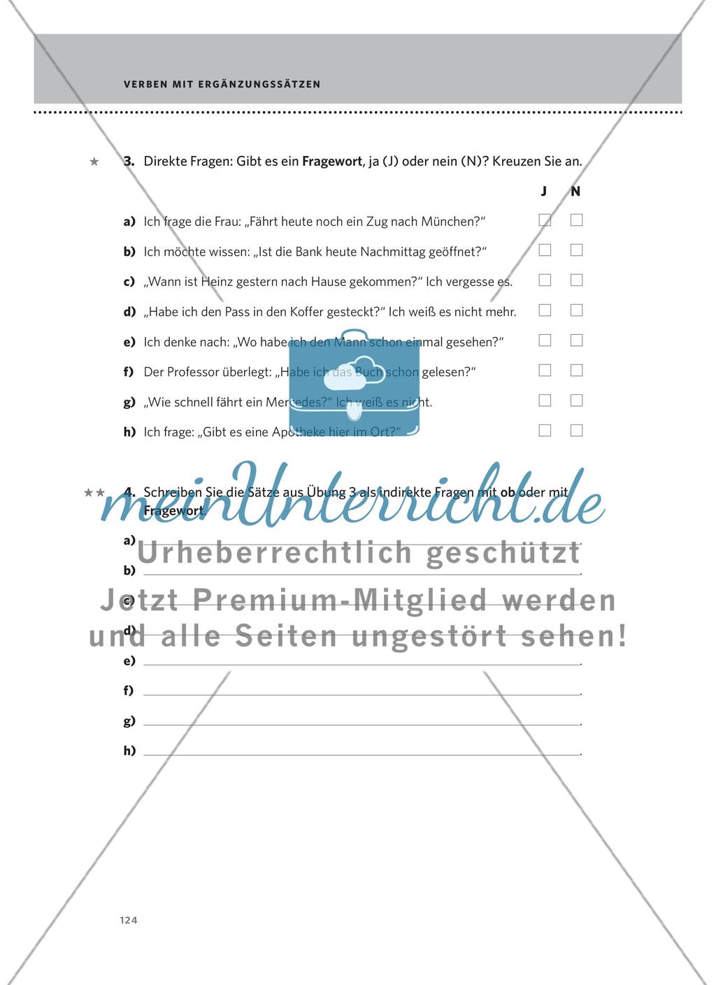 Verben mit Ergänzungssätzen Preview 3