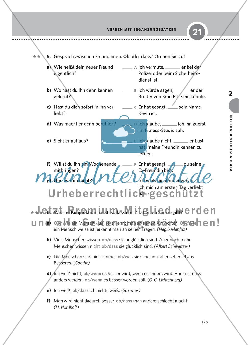 Verben mit Ergänzungssätzen Preview 4