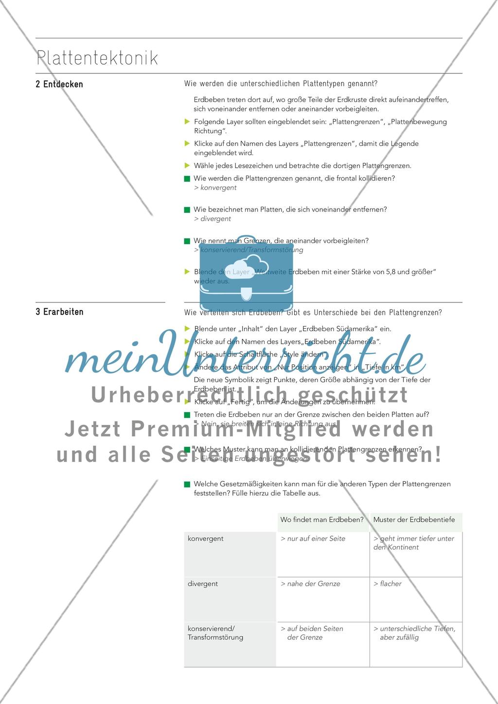 Plattentektonik untersuchen, an interaktiver Karte Preview 5