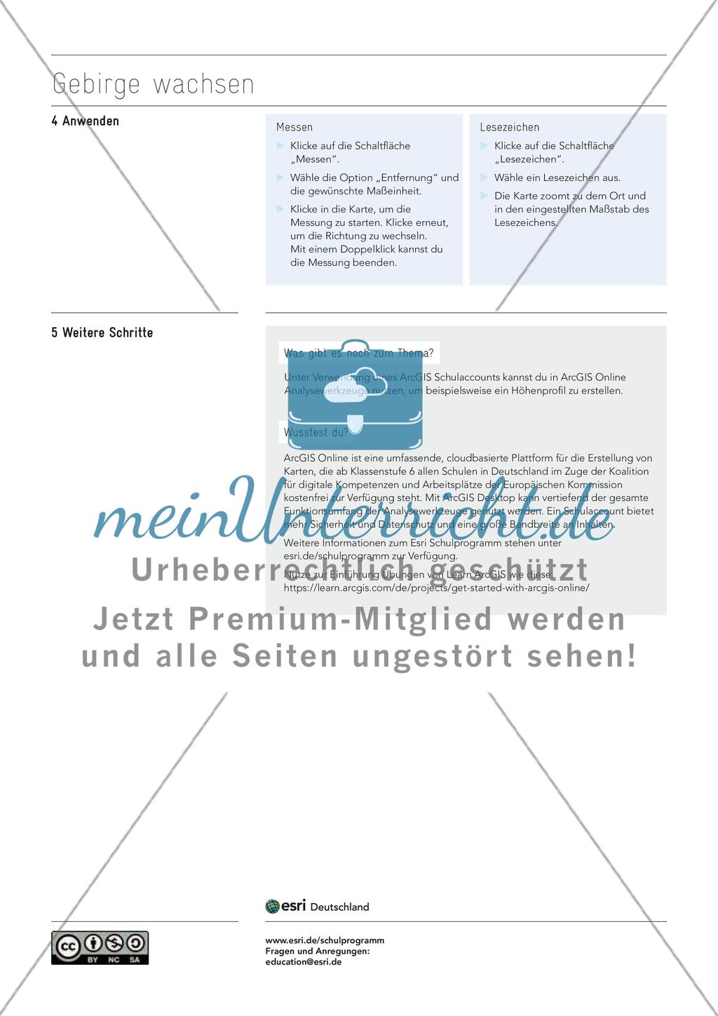 Wachsen von Gebirgen untersuchen, an interaktiver Karte Preview 3
