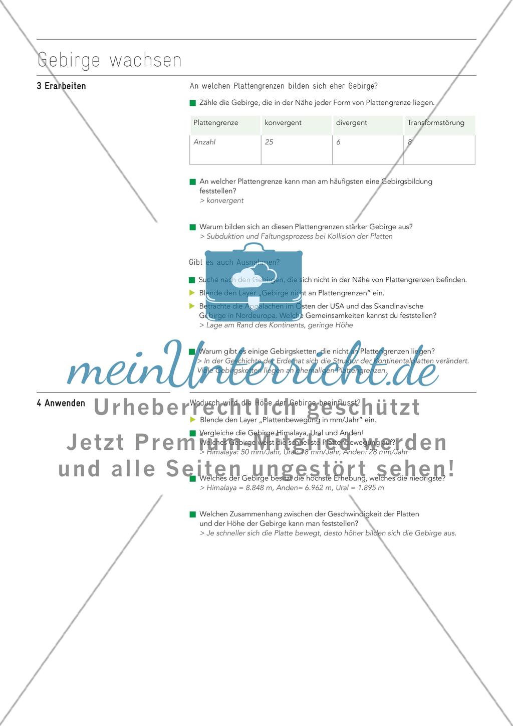 Wachsen von Gebirgen untersuchen, an interaktiver Karte Preview 5