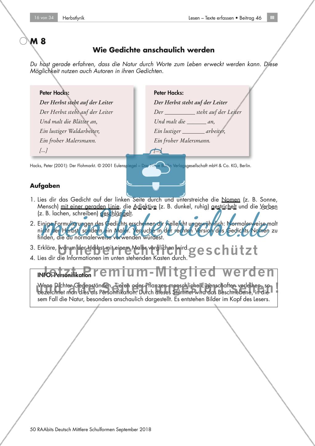 Herbstgedichte: Galeriegang, Stimmungen, Personifikationen Preview 10