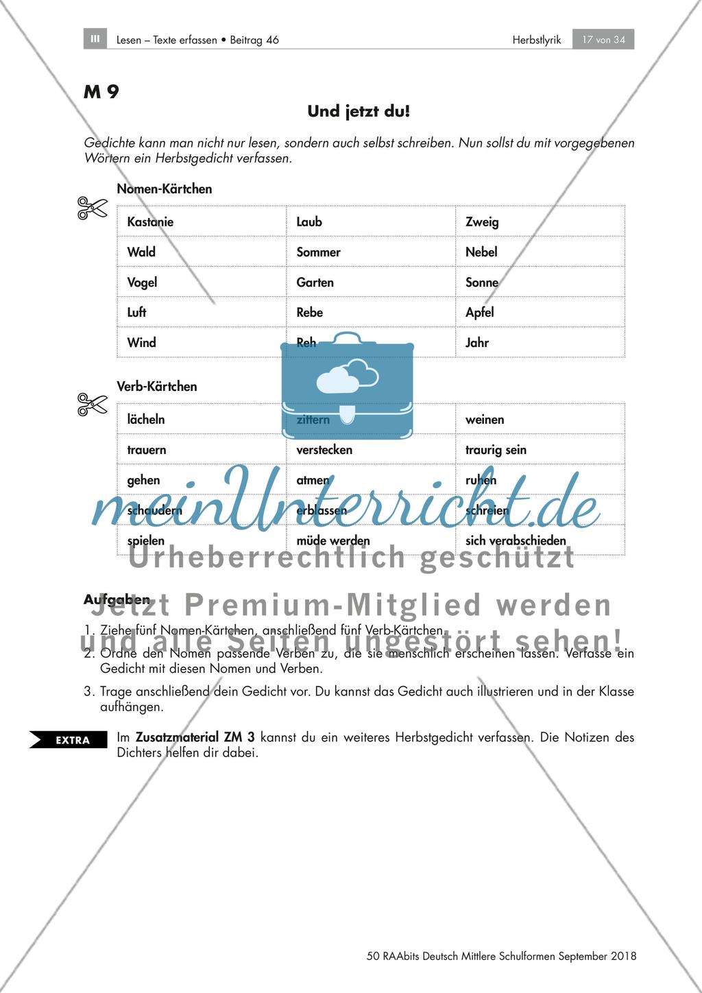 Herbstgedichte: Galeriegang, Stimmungen, Personifikationen Preview 11