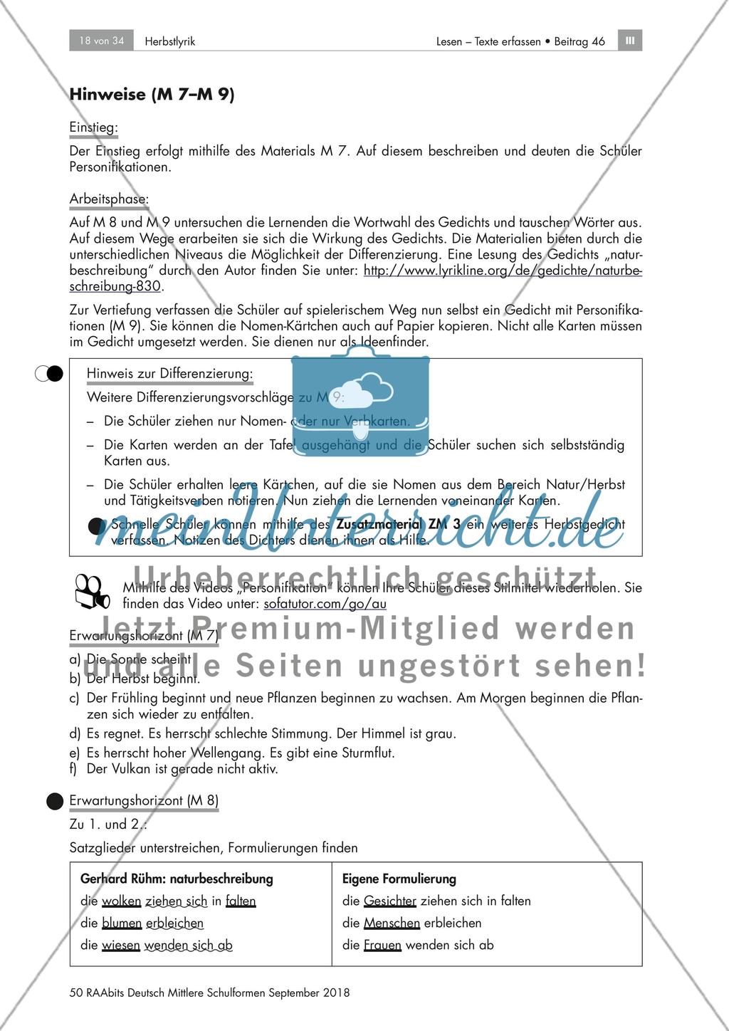 Herbstgedichte: Galeriegang, Stimmungen, Personifikationen Preview 12