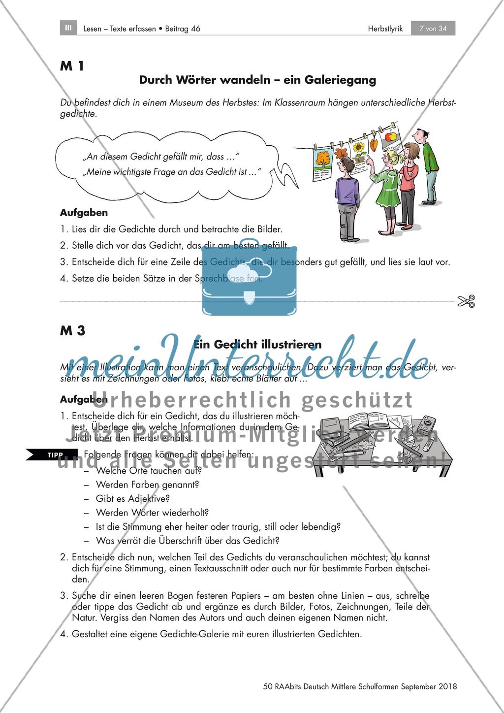 Herbstgedichte: Galeriegang, Stimmungen, Personifikationen Preview 1