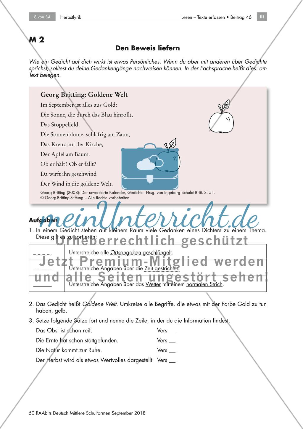 Herbstgedichte: Galeriegang, Stimmungen, Personifikationen Preview 2