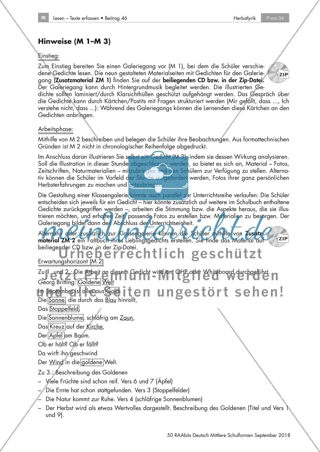 Herbstgedichte: Galeriegang, Stimmungen, Personifikationen Preview 3