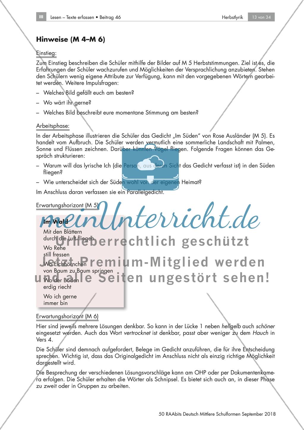Herbstgedichte: Galeriegang, Stimmungen, Personifikationen Preview 7